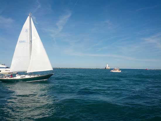 Sailboat in Lake Michigan